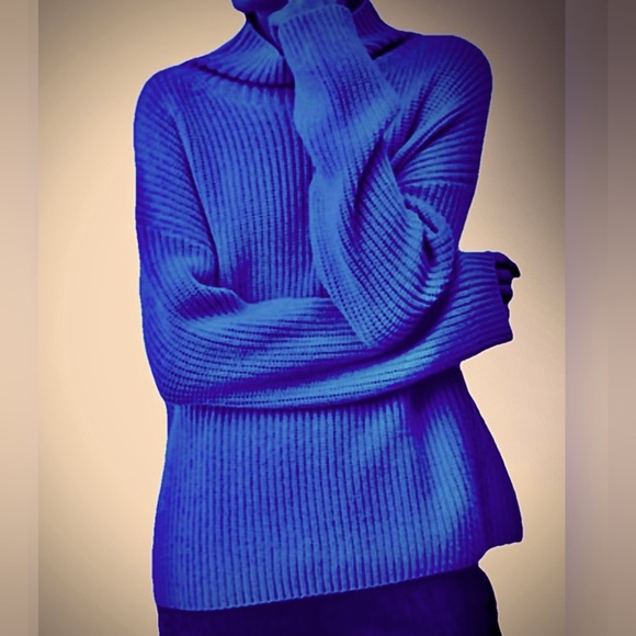 Cashmere 0039 medium oversized blue sweater Lona - Picture 1 of 6